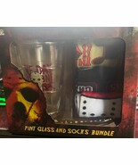 FRIDAY THE 13TH Pint Glass &amp; 3 Pack Socks BUNDLE - $27.06 CAD