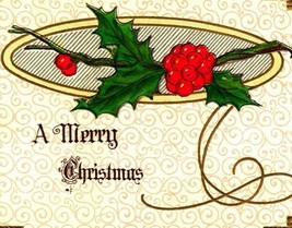 Winsch Back Merry Christmas Embossed Holly Twig Scroll UNP Vtg Postcard - £6.90 GBP