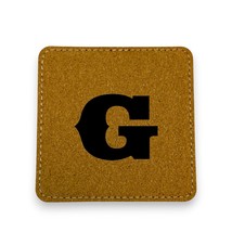 Coaster - PERSONALIZED - SET OF 2 - Leather or Stitched Cork (Black/Silver) - $16.65