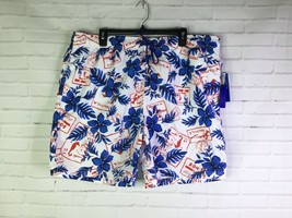 Nautica Blue Sail Tech Island Print Mesh Lined Swim Trunks Shorts Men&#39;s XXL - £27.66 GBP
