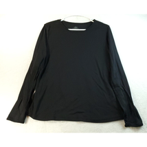 Cuddl Duds Shirt Womens Large Black Top 100% Polyester Long Sleeve Round Neck - £12.94 GBP