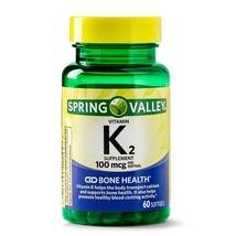 Spring Valley Vitamin K2 Softgels, 100 mcg, 60 Count..+ - $25.73
