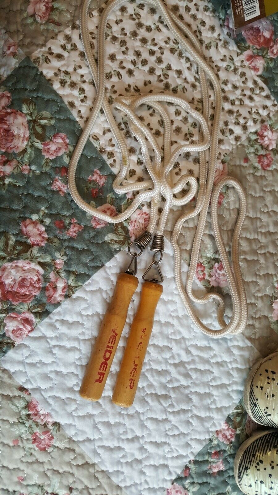 Weider 9&#39; Nylon Jump Rope Real Wood Handles &amp; Metal Swivels Skipping Rope - $7.91