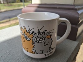 Vintage Sandra Boynton Keep Smiling Cats Coffee Mug  Recycled Paper Products - £12.01 GBP