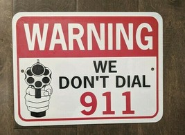 12&quot;  WARNING We don&#39;t dial 911 3d cutout retro USA STEEL plate display a... - $39.59