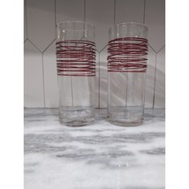 Pier One Red Swirline Glass Vases, Set of 2, Handcrafted, 10&quot; H, Flower Display - £52.77 GBP