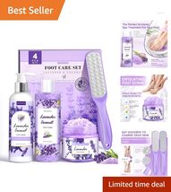 Nourishing Lavender Foot Care - 4 in 1 Salts, Scrub, File &amp; Cream for Ho... - $39.55