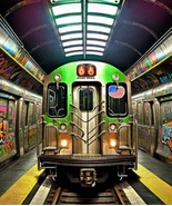 MTA New York City Subway Train Railroad Map + Free Graffiti Art Print - £3.88 GBP