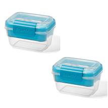 LocknLock - Set of 2 EasyLunch 2 Tier Snack Containers, 473.mL Capacity, Blue - £12.76 GBP