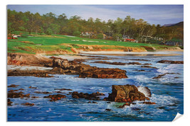 Pebble Beach Golf Links Club 9th 10th Holes Pebblebeach PGA 910Ri9 Art P... - $465.81 MXN+