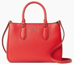 Kate Spade Leighton Coral Red Leather Satchel Crossbody Bag WKR00098 NWT... - £96.19 GBP