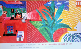 Hockney - Cartel Original Exposición - Hollywood Hills - Met Nyc - 1988 - Raro - $415.20