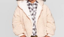 Cat &amp; Jack™ ~ Girl&#39;s Size XS (4/5) ~ Snap Closure ~ Tan Hoodie/Jacket - £20.58 GBP