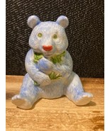 Cute Porcelain Panda Hand Painted Blue 3" - $7.90