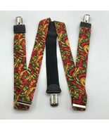 Jalapeno Peppers Cotton Elastic Suspenders Braces Clips USA Made Heart &amp;... - €16,97 EUR