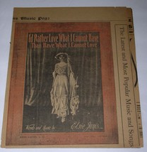 I&#39;d Rather Love What I Cannot Have Sheet Music Vintage 1911 Newspaper Denver CO - £39.95 GBP