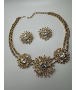 Vintage Gold Kenneth Jay Lane For Avon Necklace 18-20” And Earring 3.8cm... - $148.70 CAD