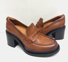 MIZ MOOZ LEATHER SLIP ON HEELED LOAFER BRANDY  37EU / 7US NEW # X-20 - €80,88 EUR