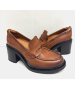 MIZ MOOZ LEATHER SLIP ON HEELED LOAFER BRANDY  37EU / 7US NEW # X-20 - €80,88 EUR