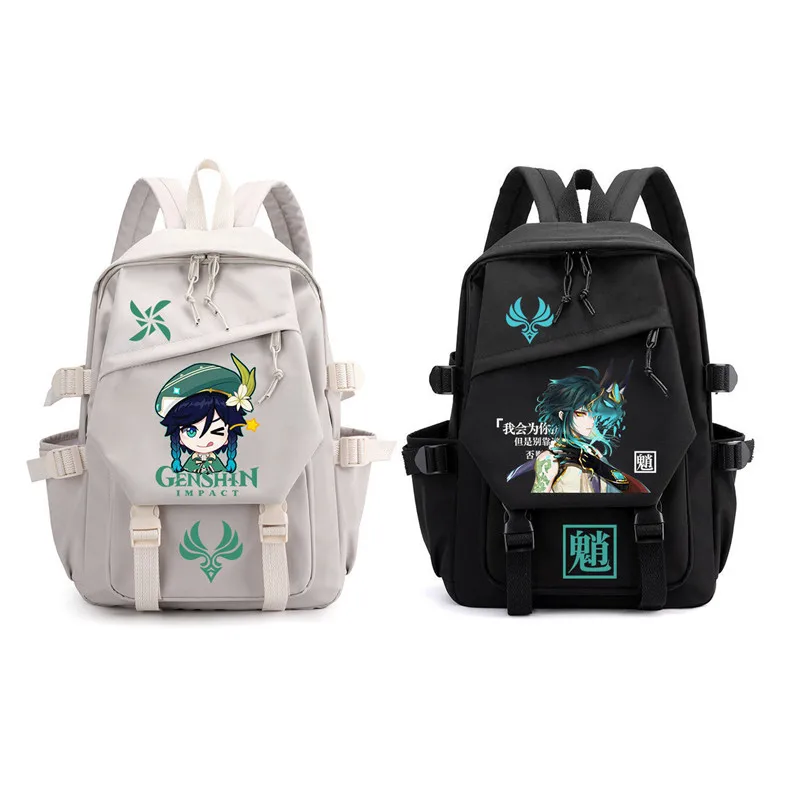 Genshin Impact Backpack Anime Cosplay Unisex Students School Bag Xiao Cartoon - £30.99 GBP+