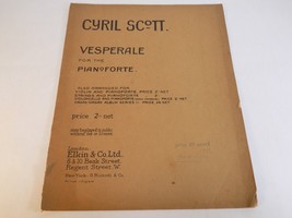 Vintage Sheet Music Cyril Scott Vesperale For The Pianoforte London England 1904 - £7.74 GBP