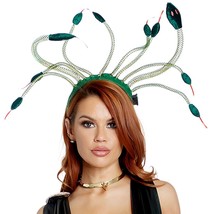 Medusa Snake Headband Light Up Posable Green Gold Costume Headpiece 997920 - £15.76 GBP