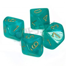 Chessex Manufacturing Borealis: Teal/gold Luminary Set of Ten d10s - £13.33 GBP