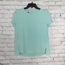 Adidas Shirt Womens Medium Green Climachill Athletic Short Sleeve Top - $19.99