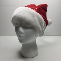 Target Adult Santa Hat Costume Holiday Christmas Party Red Sequins Spark... - $9.99