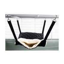 Little Friends Fluffy Lined Hammock with Pouch, Quilted Black  - $26.00