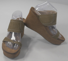 OTBT Brookfield Wedge Sandal Leather Suede Platform Shoes Womens 9.5 M - £40.00 GBP