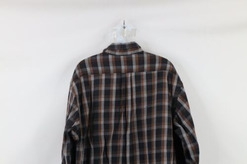 Vtg Carhartt Mens Large Distressed Heavyweight Spell Out Flannel Button Shirt Item image 9