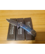 4 - ElitEdge Damascus Blade Blue Stainless Handle A/O Folding Knife - 10... - €38,56 EUR