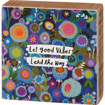 &quot;Let Good Vibes Lead The Way&quot; Inspirational Block Sign - £6.37 GBP