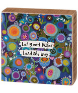 &quot;Let Good Vibes Lead The Way&quot; Inspirational Block Sign - £6.24 GBP