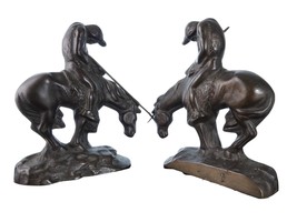 1920&#39;s End of Trail Bookends Heavy cast Iron Well cast - $222.75