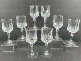 8 Cristal D&#39;Arques Longchamp 6 1/2&quot; Wine Glass Set Clear Crystal Elegant Glasses - £52.01 GBP