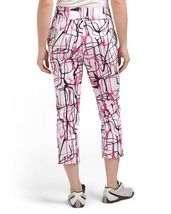 NWT SWING CONTROL GRAFFITI Hot Pink Black Stretch Capris Cropped Pants S M L XL image 2