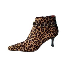 Donald Pliner Animal Hair Calf Leather Boot Shoe New Ankle Metal Chain $... - $180.00