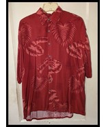 Men&#39;s Saddlebred Red Floral Hawaiian Short Sleeve Shirt L - $14.00