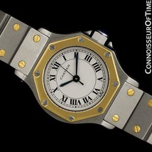 Cartier Santos Octágono Reloj Mujer Ss Acero &amp; 18K Oro - Menta Con Garantía - £2,471.77 GBP