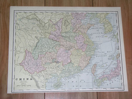 1896 Antique Map Of China / Chinese Empire / Verso Persia Iran Afghanistan - £21.61 GBP