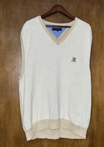 Vintage Tommy Hilfiger Golf Vest Sweater Vest Men&#39;s Sz XXL Khaki Patterned - $25.99