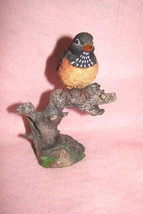 Black and Orange Bird with Spotted Markings on Tree Branch, Collectible Figurine - £19.60 GBP
