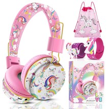 Unicorn Headphones For Girls Kids For School, Kids Bluetooth Headphones With Mic - £32.76 GBP