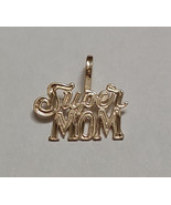 New 14k Yellow Gold Super Mom Charm Pendant - £40.10 GBP