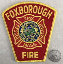 Foxborough Massachusetts MA Mass Fire EMS Rescue Haz-Mat Embroidered Patch - £39.32 GBP