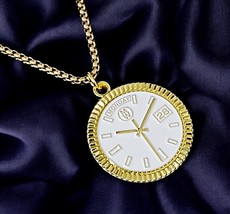 New! Watch Design Necklace Pendant For Men&#39;s &quot;Presidential&quot; Series- Gold &amp; White - £58.44 GBP