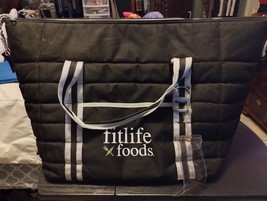 Fitlife Foods Insulated Cooler Tote Bag Black Specialty Foods Zips Fit Life Grea - £22.86 GBP