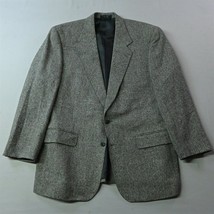 Vtg Barrington 44R Gray Woven Silk Men Blazer Suit Jacket Sport Coat - £39.46 GBP